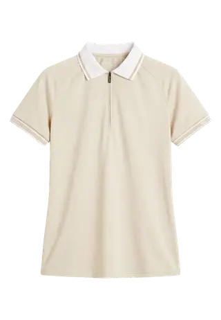 Rib Poloshirt, Oatmeal