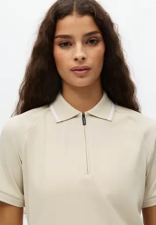 Rib Poloshirt, Oatmeal