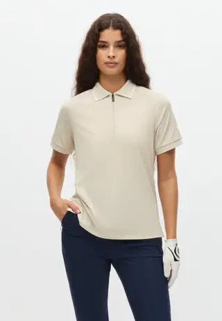 Rib Poloshirt, Oatmeal