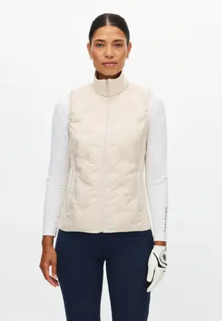 Padded Windbreaker Vest, Oatmeal