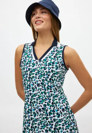 Essential Sleeveless Dress, Leo Blue/Green