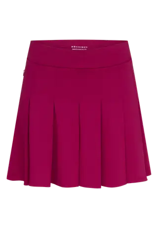 Nicky Pleated Long Skort, Beet Red