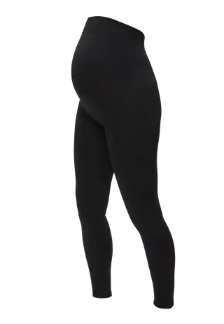 Maternity Seamless Rib Tights, Black