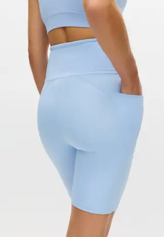 Flattering High Waist Bike Tights, Chambray Blue