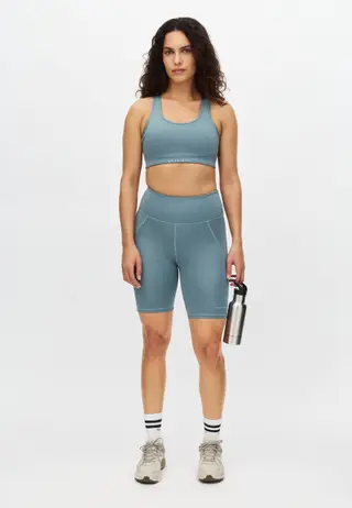 Flattering High Waist Bike Tights, Stormy Sea