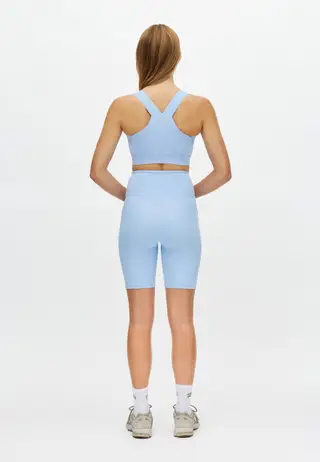Flattering High Waist Bike Tights, Chambray Blue