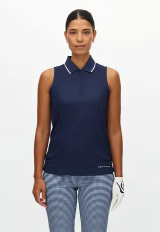 Miriam Sleeveless Poloshirt, Navy