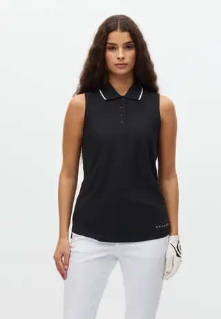 Miriam Sleeveless Poloshirt, Black