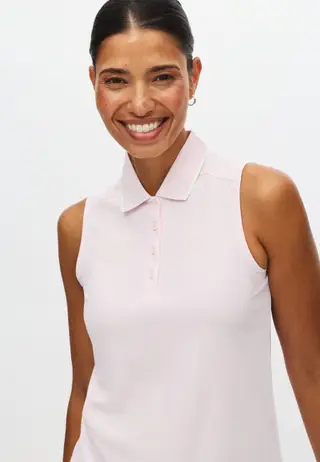 Miriam Sleeveless Poloshirt, Cradle Pink