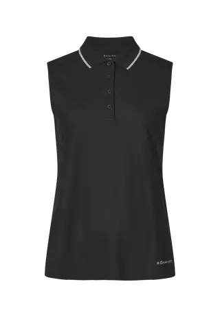 Miriam Sleeveless Poloshirt, Black
