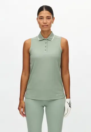Miriam Sleeveless Poloshirt, Lily Pad