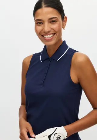 Miriam Sleeveless Poloshirt, Navy