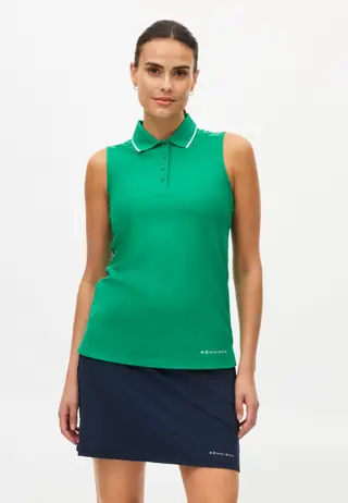 Miriam Sleeveless Poloshirt, Jolly Green