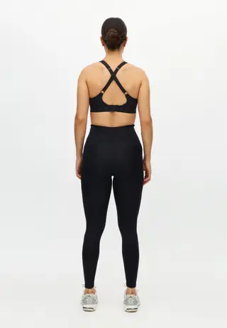 Flattering Curved High Waist Tights, Black