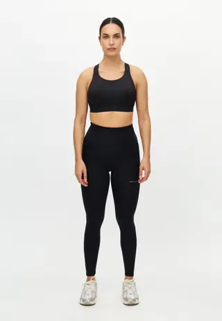Flattering Curved High Waist Tights, Black