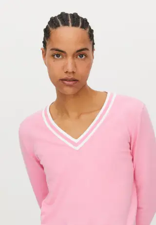 Adele Knitted Sweater, Sachet Pink