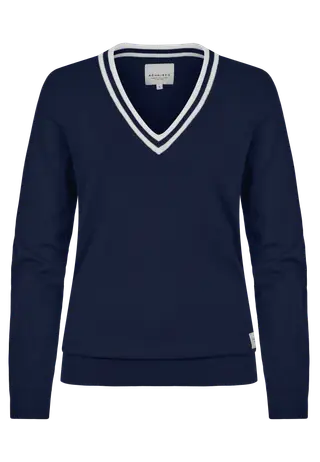Adele Knitted Sweater, Navy/White