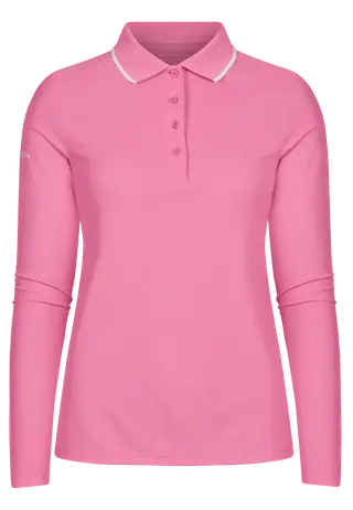 Miriam Long Sleeve Poloshirt, Sachet Pink