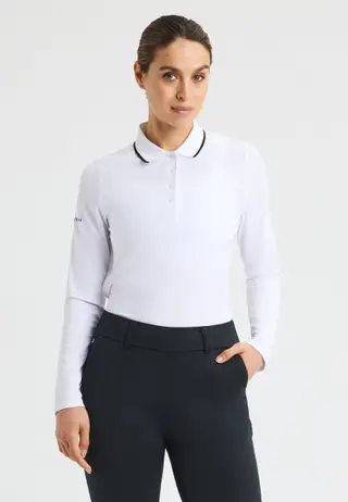 Miriam Long Sleeve Poloshirt, White