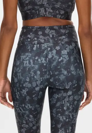 Printed High Waist Tights, Black Bloom