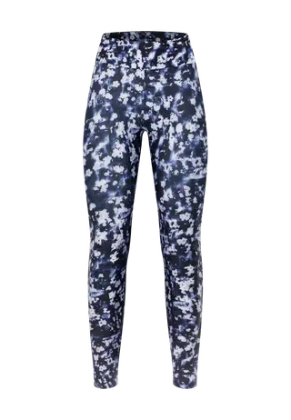 Printed High Waist Tights, Indigo Bloom