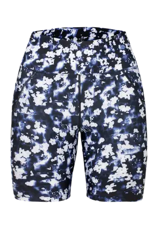 Flattering Printed Bike Tights, Indigo Bloom