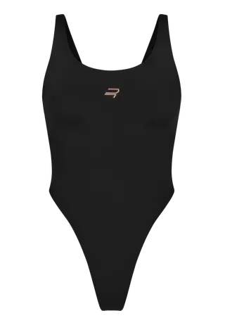 Flattering String Bodysuit, Black