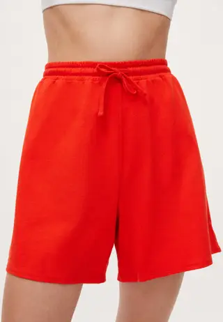 Cotton Retro Shorts, Fiery Red