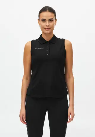 Nicky Sleeveless Poloshirt, Black