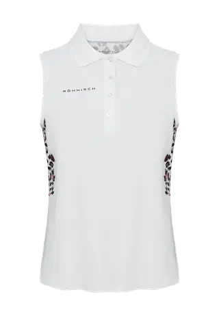 Nicky Sleeveless Poloshirt, Leo Pink/Beet