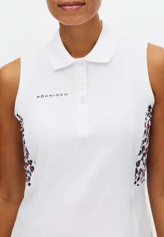 Nicky Sleeveless Poloshirt, Leo Pink/Beet