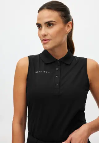 Nicky Sleeveless Poloshirt, Black