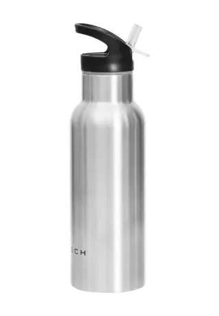Straw Water Bottle, Silver