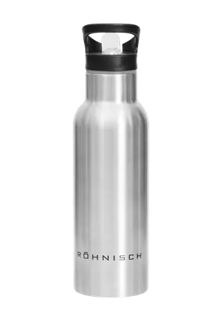Straw Water Bottle, Silver