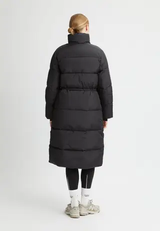 Pebble Drawstring Coat, Black
