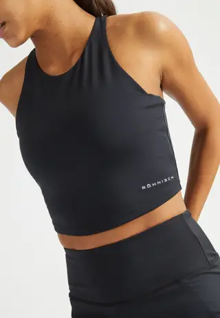 Flattering Cropped Racerback, Black