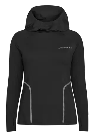 Jacquard Hood Long Sleeve, Black