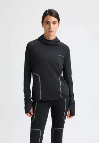 Jacquard Hood Long Sleeve, Black