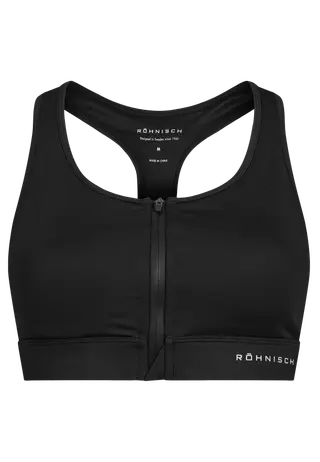 Essential Zip Sportsbra, Black