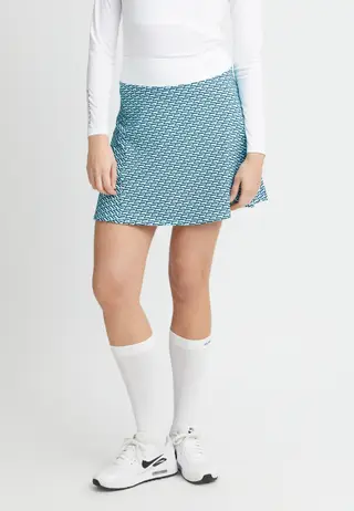 Luna Long Skort, Capri Blue Retro R Mono