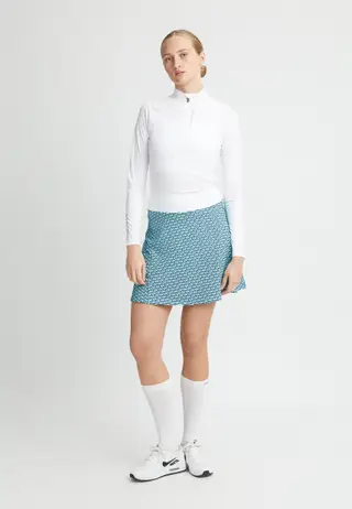 Luna Long Skort, Capri Blue Retro R Mono