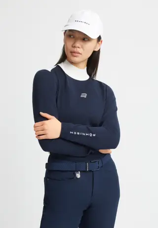 Ana Knitted Top, Navy