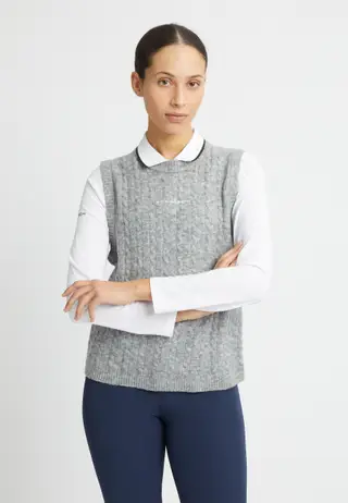 Ina Knitted Vest, Grey Melange