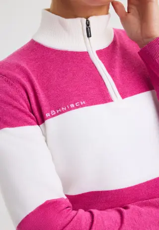 Kora Knitted Half Zip, Rose