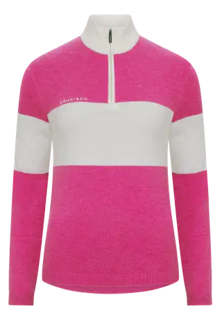 Kora Knitted Half Zip, Rose