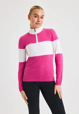 Kora Knitted Half Zip, Rose