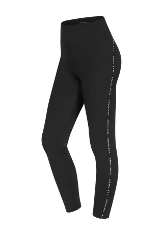 Logo High Waist Tights, Black