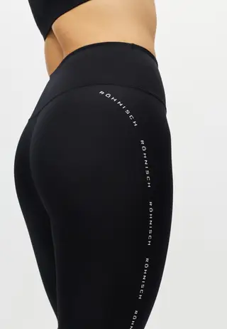 Logo High Waist Tights, Black