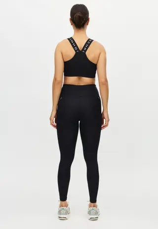 Logo High Waist Tights, Black