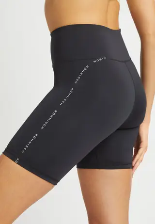 Logo High Waist Bike Tights, Black